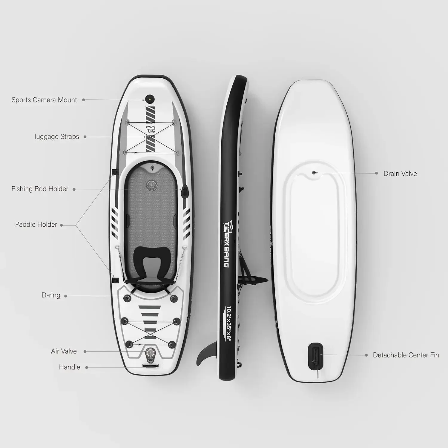 TIGERXBANG, caiaque insuflável - Fishing Kayak Seat avaliação e preço